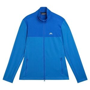 J. Lindeberg Jacket Blue & White Men's Banks Mid Layer Golf Full Zip Up 3XL NWT